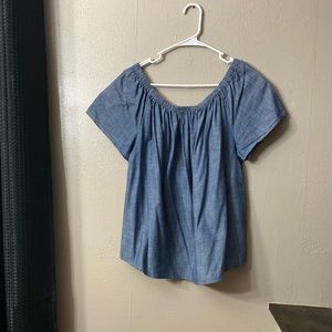 Off Shoulder Blue Top